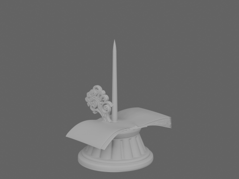 Antique Bank Receipt Spike Ornate Finial and Weighted Base 3D 3D Model