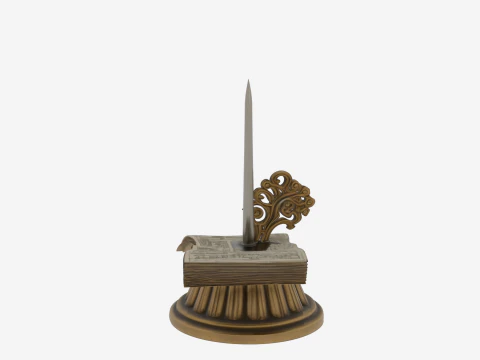 Antique Bank Receipt Spike Ornate Finial and Weighted Base 3D 3D Model