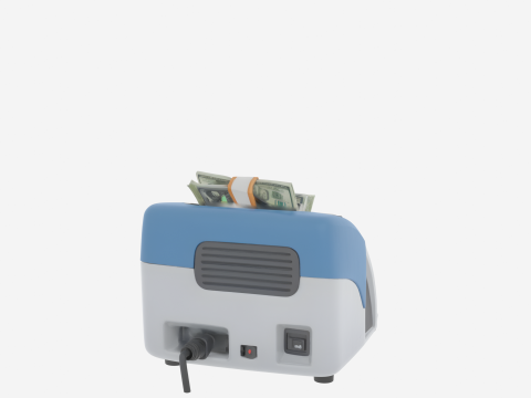 3D-geldtellermachine Precisiesensoren en digitaal display 3D Model