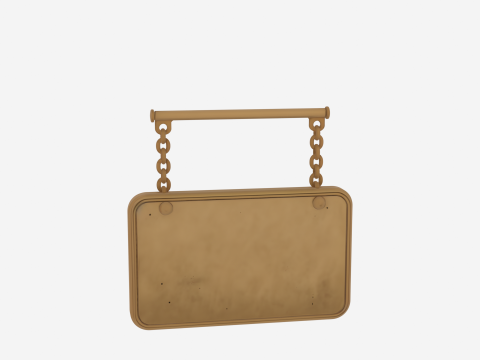 黄铜银行出纳员位置闭合 3D 雕刻古铜色翻转链 3D 模型