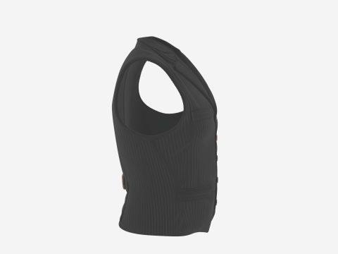 Elegant 3D-bankiersvest, gedetailleerd krijtstreeppatroon en horlogeketting 3D Model