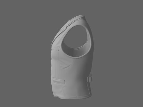 Elegant 3D-bankiersvest, gedetailleerd krijtstreeppatroon en horlogeketting 3D Model