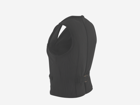 Elegant 3D-bankiersvest, gedetailleerd krijtstreeppatroon en horlogeketting 3D Model