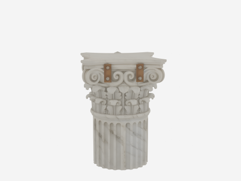 Elegante 3D-Marmor-Banksäule im klassischen korinthischen Design 3D Modell