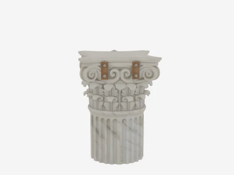 Elegant 3D Marble Bank Column Classical Corinthian Design 3D Model