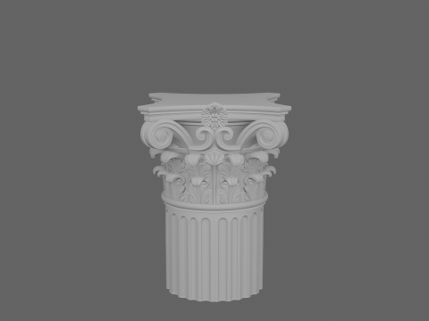Elegante 3D-Marmor-Banksäule im klassischen korinthischen Design 3D Modell