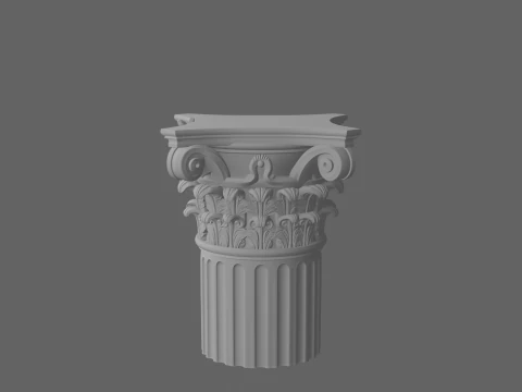 Elegant 3D Marble Bank Column Classical Corinthian Design 3D Model