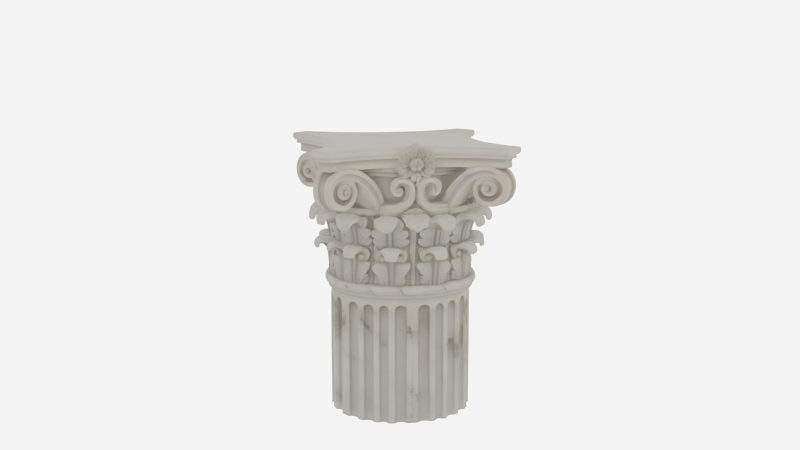 Elegante 3D-Marmor-Banksäule im klassischen korinthischen Design 3D Modell .c4d .max .obj .3ds .fbx .stl .blend 