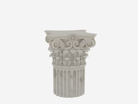 Elegante 3D-Marmor-Banksäule im klassischen korinthischen Design 3D Modell
