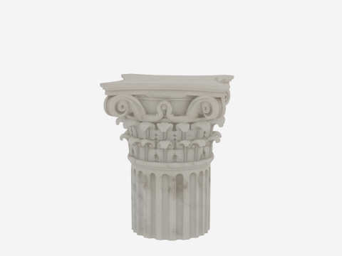 Elegante 3D-Marmor-Banksäule im klassischen korinthischen Design 3D Modell