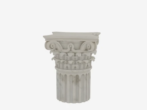 Elegant 3D Marble Bank Column Classical Corinthian Design 3D Model
