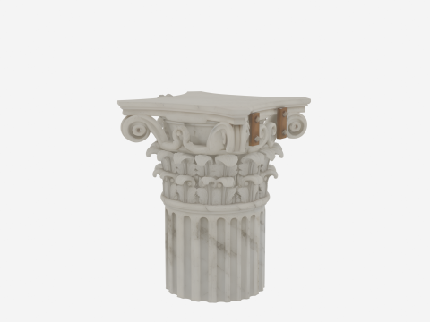 Elegante 3D-Marmor-Banksäule im klassischen korinthischen Design 3D Modell