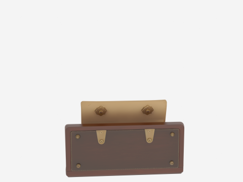 Drewniany uchwyt na kwity depozytowe w stylu vintage, metalowe klipsy Model 3D