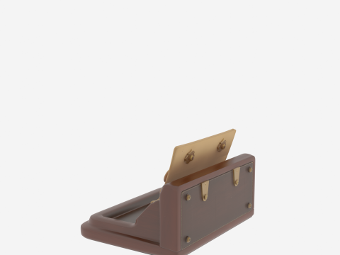 Drewniany uchwyt na kwity depozytowe w stylu vintage, metalowe klipsy Model 3D