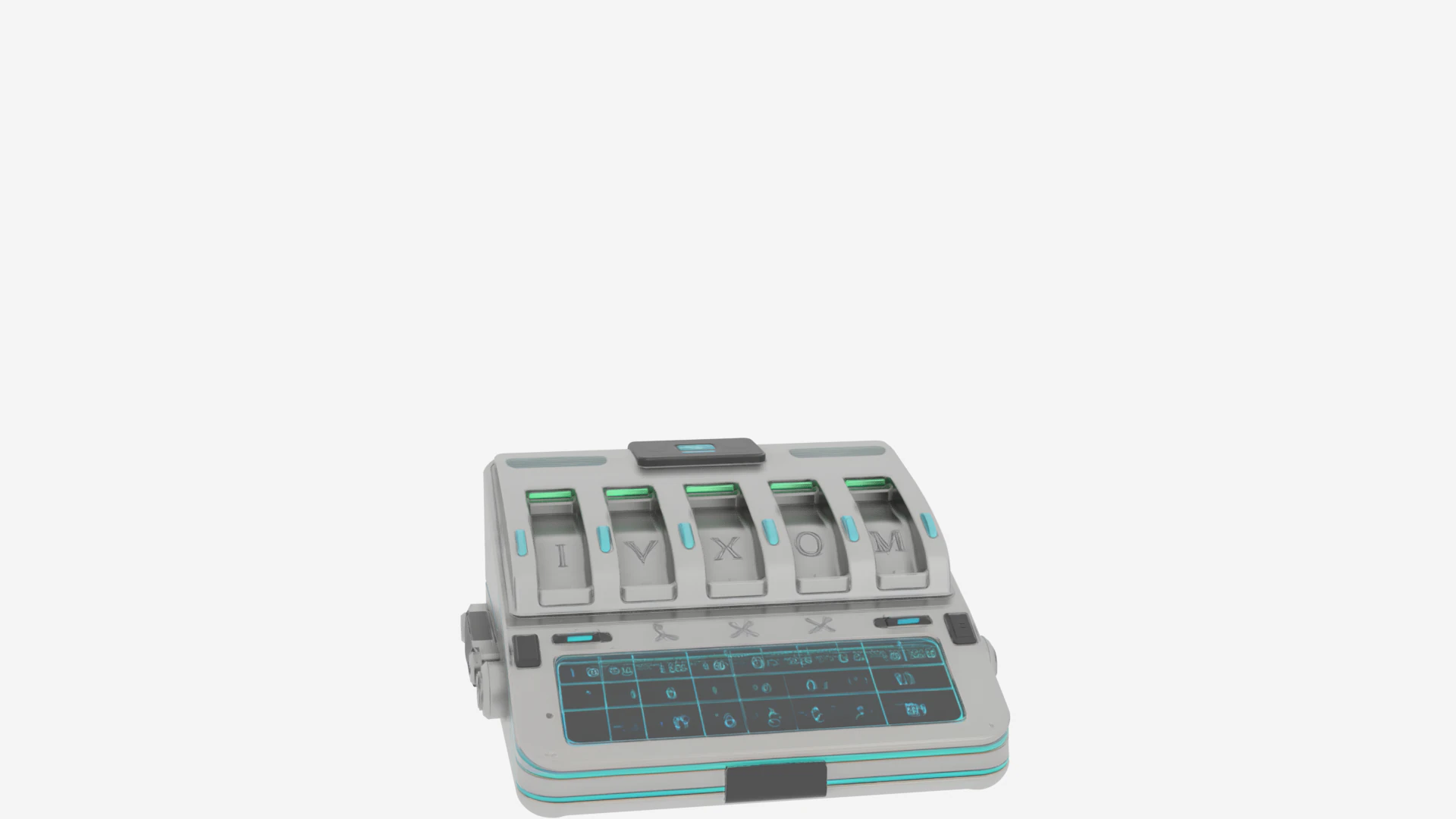 3D Metal Coin Sorting Tray Denomination Slots Grid Handle 3D Model .c4d .max .obj .3ds .fbx .stl .blend 