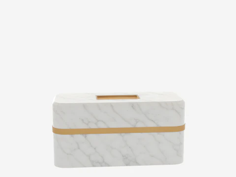 Slot integrato per bancone bancario in marmo 3D con finiture in ottone Modello 3D