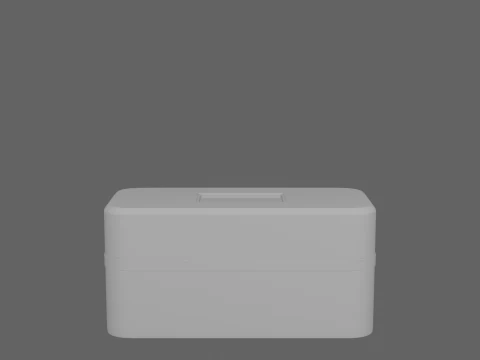 3D Marble Banking Counter Brass Trim Integrated Slot 3D Model