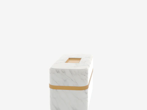 3D Marble Banking Counter Brass Trim Integrated Slot 3D Model