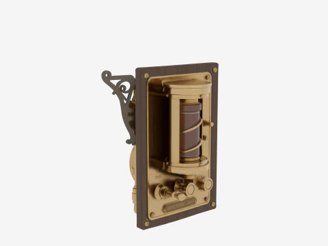 Vintage Brass 3D Pneumatic Tube System Terminal 3D Model