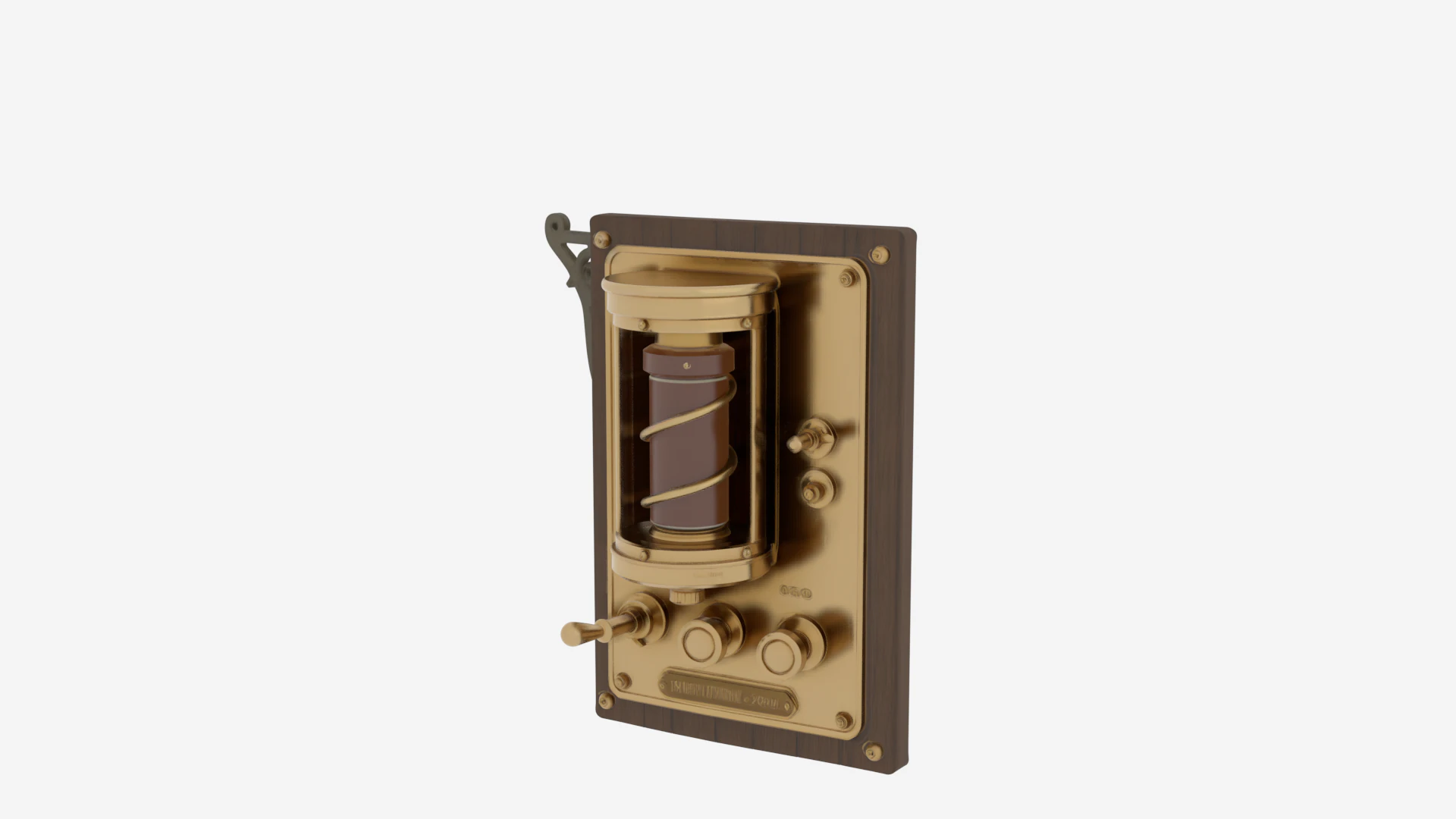 Vintage Brass 3D Pneumatic Tube System Terminal 3D Model .c4d .max .obj .3ds .fbx .stl .blend 