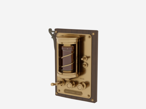 Vintage Brass 3D Pneumatic Tube System Terminal 3D Model