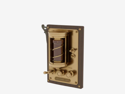 Vintage messing 3D pneumatische buissysteemterminal 3D Model