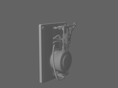 Vintage Brass 3D Pneumatic Tube System Terminal 3D Model