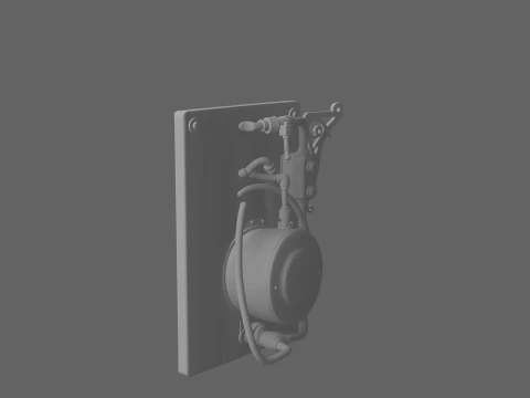 Vintage Brass 3D Pneumatic Tube System Terminal 3D Model