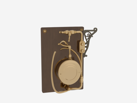 Vintage Brass 3D Pneumatic Tube System Terminal 3D Model