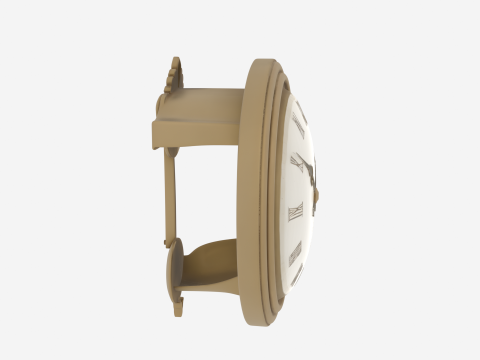 Detaylı Klasik Pirinç Banka Lobi Saati Sarkaç Ve Duvar 3D Model