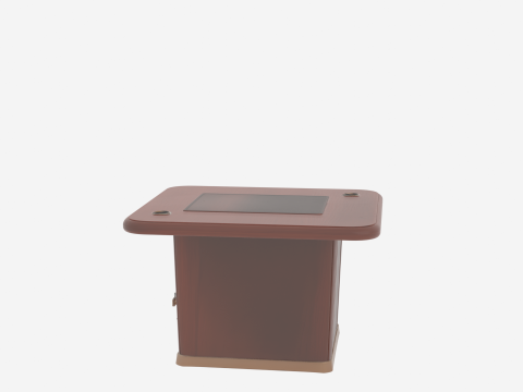 行政会议桌 3D 桃花心木饰面皮革镶嵌 3D 模型