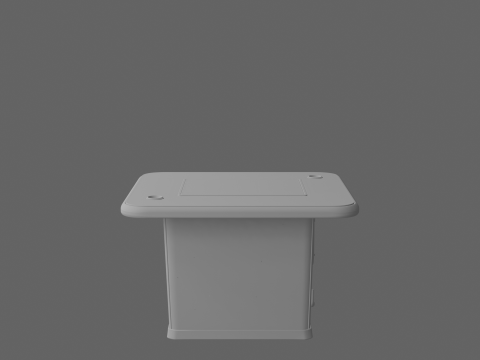 Executive Boardroom Table 3D Mahogany Finish Leather Inlay 3D Model