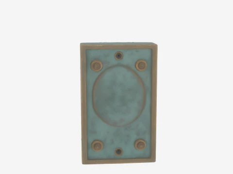 3D brass lion head door knocker verdigris patina and mounting 3D Model