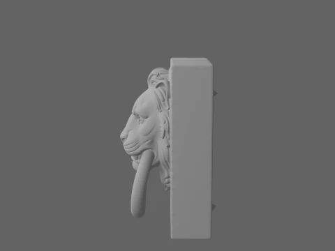 3D brass lion head door knocker verdigris patina and mounting 3D Model