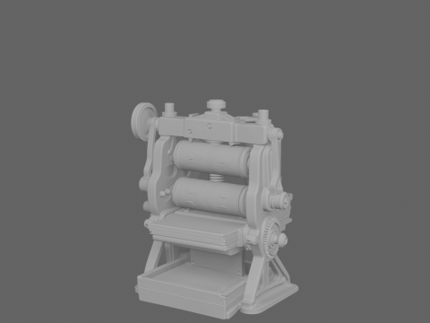 Prasa do banknotów w stylu vintage 3D Szczegółowy montaż rolek Model 3D