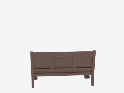 3D Wooden Bank Bench Leather Cushioning Brass Nameplate 3D Model