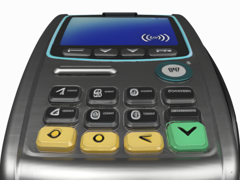 Detailed 3D of Contemporary Bank Card Reader Terminal Chip Slot 3D Model