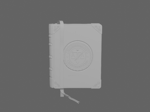 Gedetailleerde 3D historische bankgrootboek lederen bindende koperen hoeken 3D Model