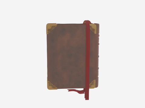 Gedetailleerde 3D historische bankgrootboek lederen bindende koperen hoeken 3D Model