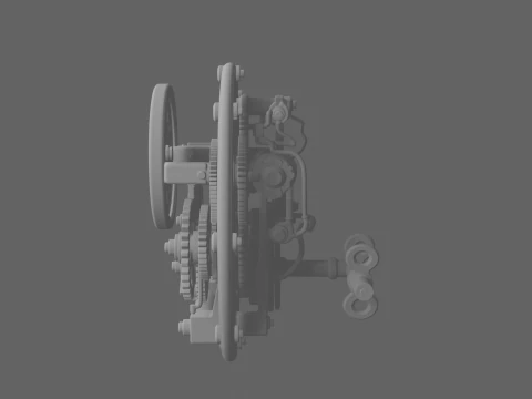 3D Vault Time Lock featuring Brass Gears Clock Mount Key 3D Model