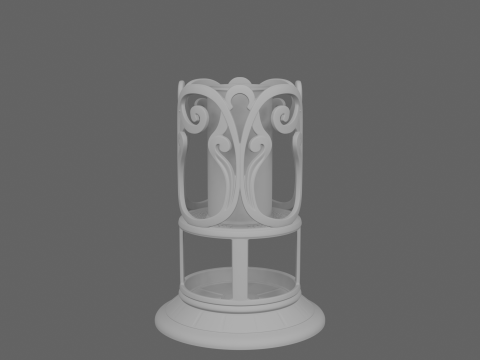 Porte-parapluie en laiton, volutes complexes et base lestée Modèle 3D