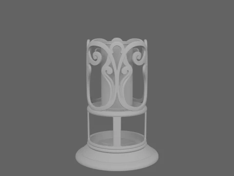 Brass Umbrella Stand Intricate Scrollwork and Weighted Base 3D Model