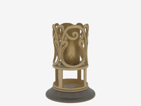 Brass Umbrella Stand Intricate Scrollwork and Weighted Base 3D Model