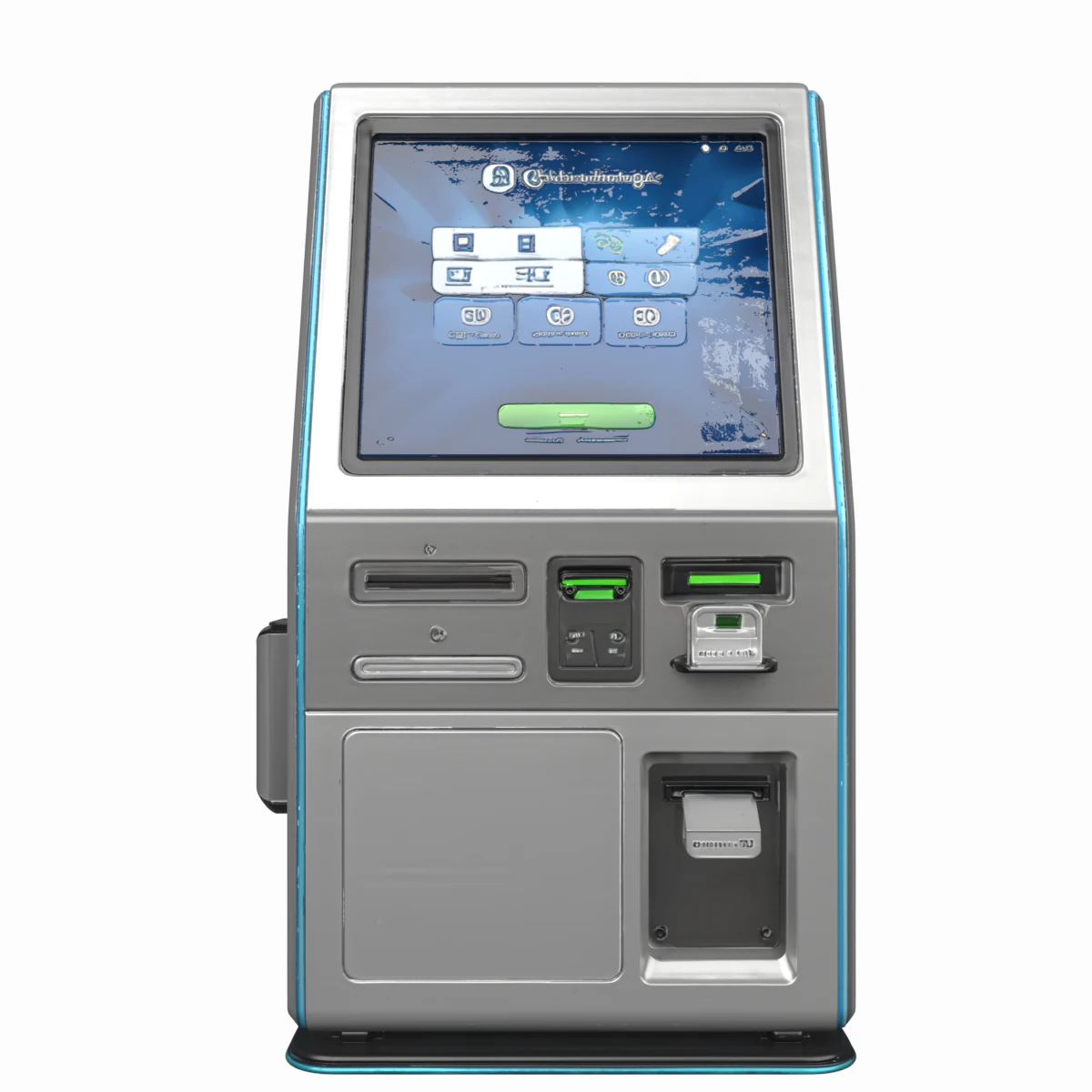 Modern 3D Banking Kiosk Terminal Intricate Design 3D Model .c4d .max .obj .3ds .fbx .stl .blend 