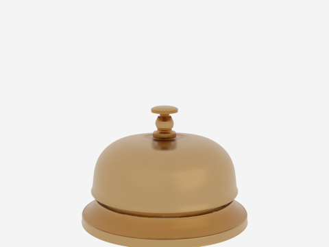 Detailed 3D Brass Bank Counter Bell Push Button and Weighted Base 3D Model
