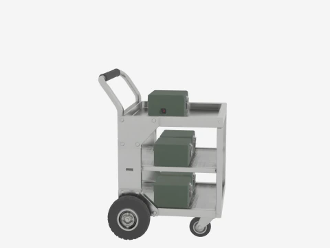 Highly Professional Industrial Steel Bank Vault Security Cart 3D 3D Model