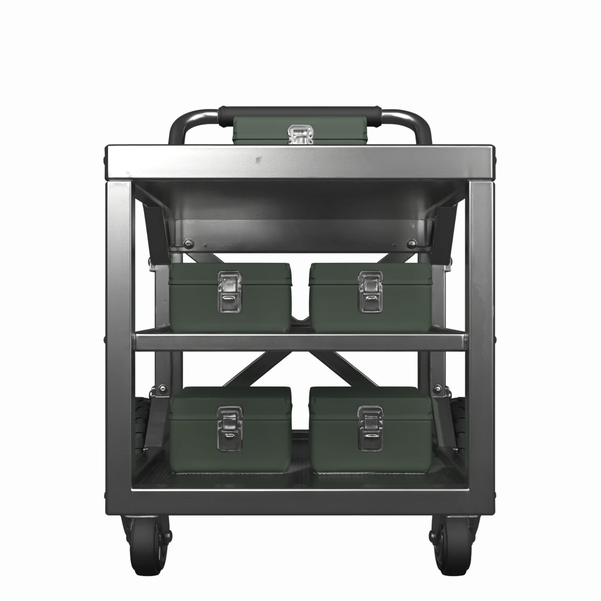 Highly Professional Industrial Steel Bank Vault Security Cart 3D 3D Model .c4d .max .obj .3ds .fbx .stl .blend 