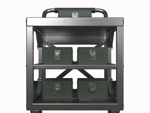 Highly Professional Industrial Steel Bank Vault Security Cart 3D 3D Model