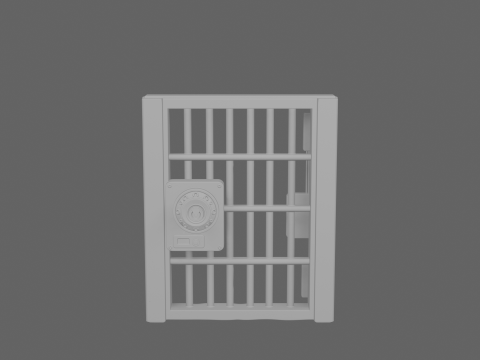 Professional 3D Bank Vault Security Gate Model Four Views 3D Model