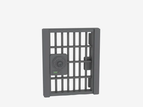 Professional 3D Bank Vault Security Gate Model Four Views 3D Model